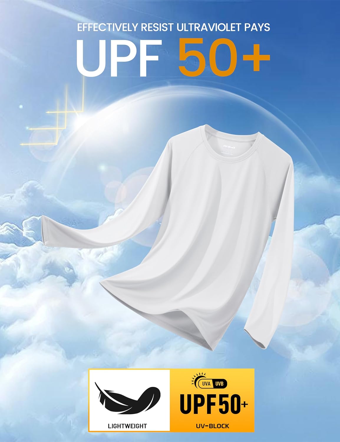 MAGCOMSEN Men's Long Sleeve Athletic Shirt - UPF 50+ UV Sun Protection for Hiking & Running