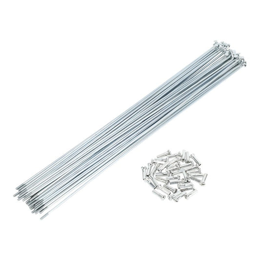 TUCKBOLD Bicycle Spokes Bike Wheel Spokes Silver Tone Nipple 1 Set 14G 265mm Length Carbon Steel Galvanized