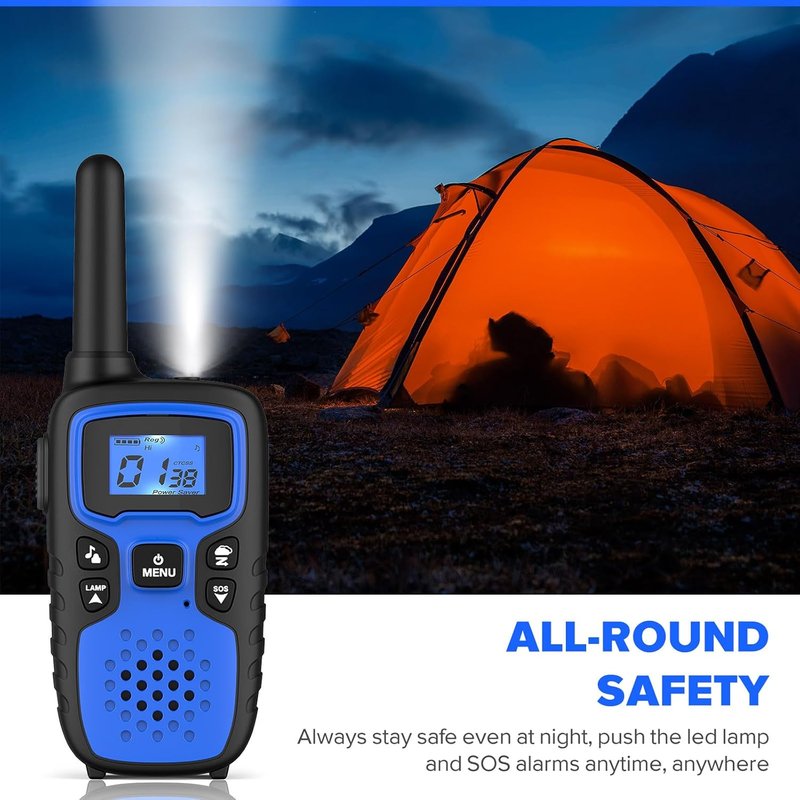 Walkie Talkies for Adults - Long Range 2-Way Radios | Rechargeable 4-Pack with SOS Siren & NOAA Weather Alert