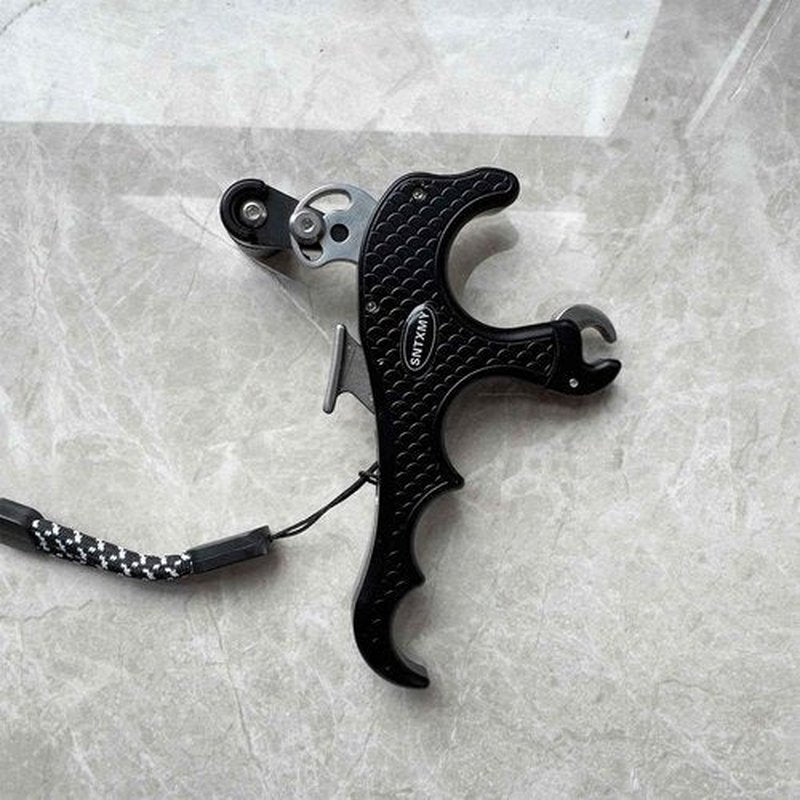 sntxmy Bow Release for Compound Bow, Archery Release Trigger, Compound Bow Release, Thumb Release. (4 Finger Bow Release, Silvery)