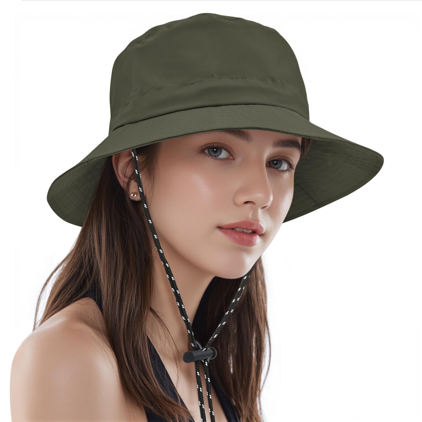 Rain Hat for Women Waterproof - Foldable Safari Hat Sun UV Protection & Rainproof Bucket Hats Perfect for Rainy Days, Beach, Fishing, Hiking and Outdoor Adventures Khaki