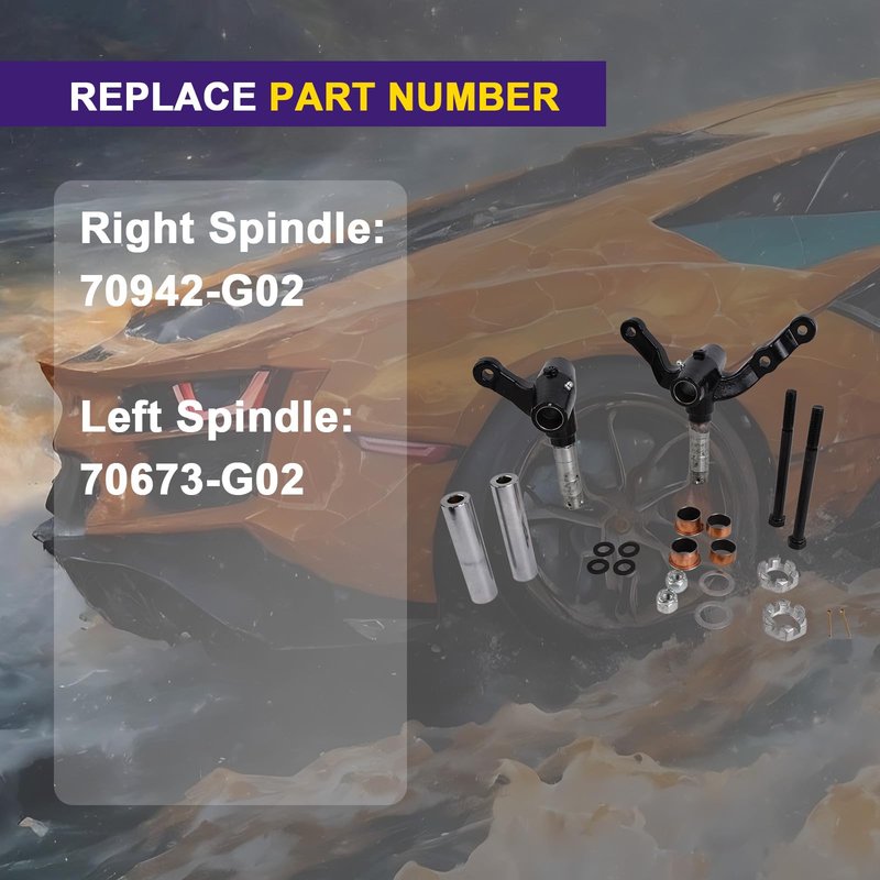 70673-G02 Golf Cart Spindle Assembly Left Side and 70942-G02 Right Side Compatible with EZGO TXT 2001 and Up Gas and Electric Models Passenger and Driver Side Replacement