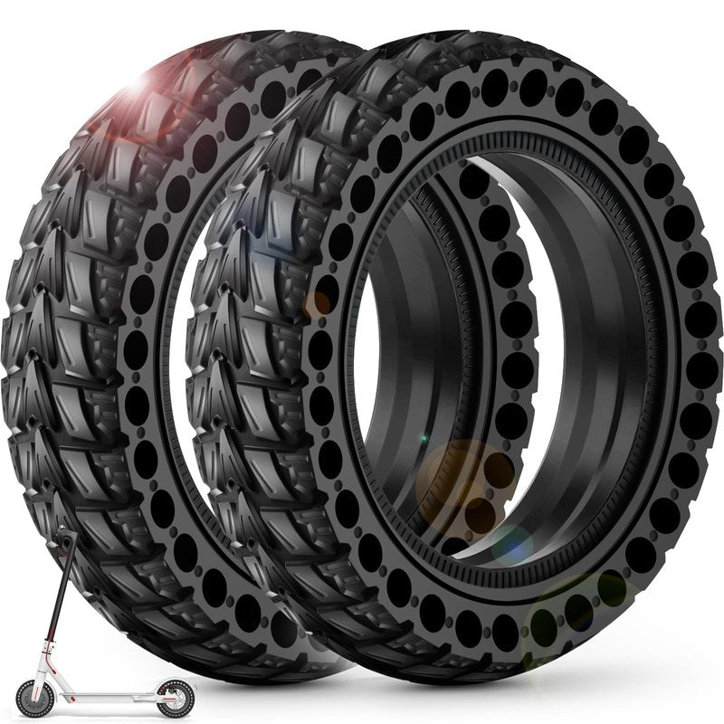BANGTING 2PCS Upgrade 50/75-6.1 Electric Scooter Solid Tires, 8.5x2.0 Tires Tubeless for Gotrax GXL V2/XR/APEX, 8 1/2 x2 Tire Replacement for Hiboy S2, Xiaomi 3 Lite/3/Pro 2/1s/M365 (Black (No tools))