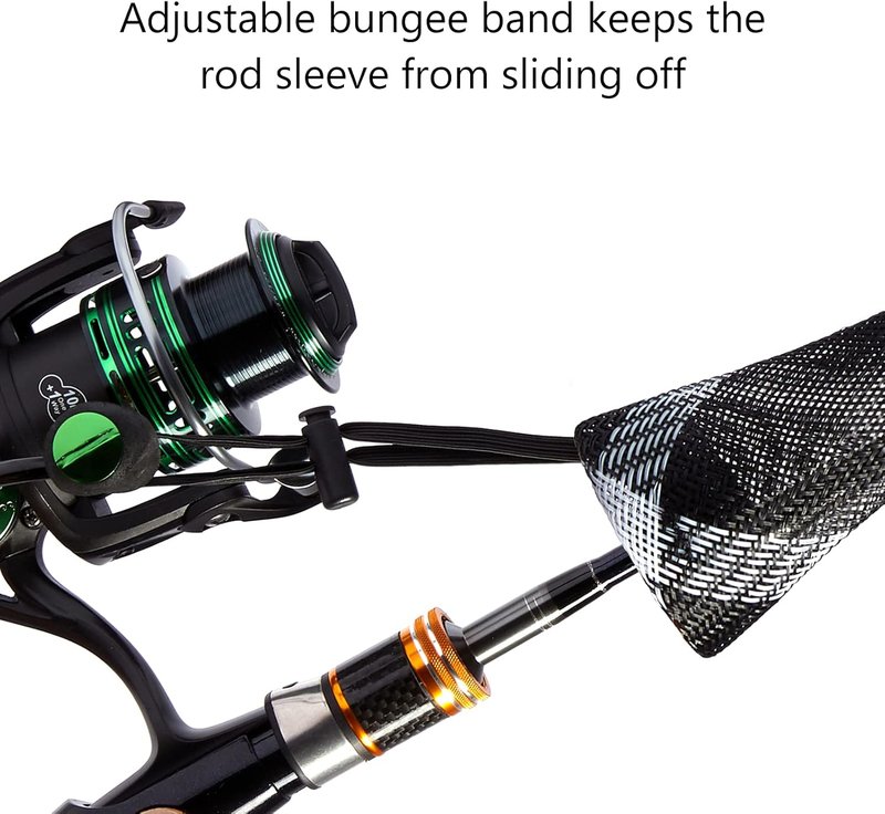 BASSDASH Fishing Rod Sleeves - Protective Casting & Spinning Rod Socks for Poles Up to 7.5ft