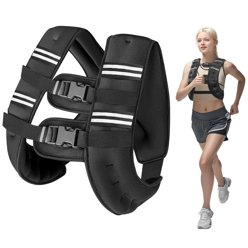 12lbs Weighted Vest with Two Adjustment Straps for Men Women, Weight Vest with Reflective Stripes for Workout, Strength Training, Running, Fitness, Muscle Building, Weight Loss