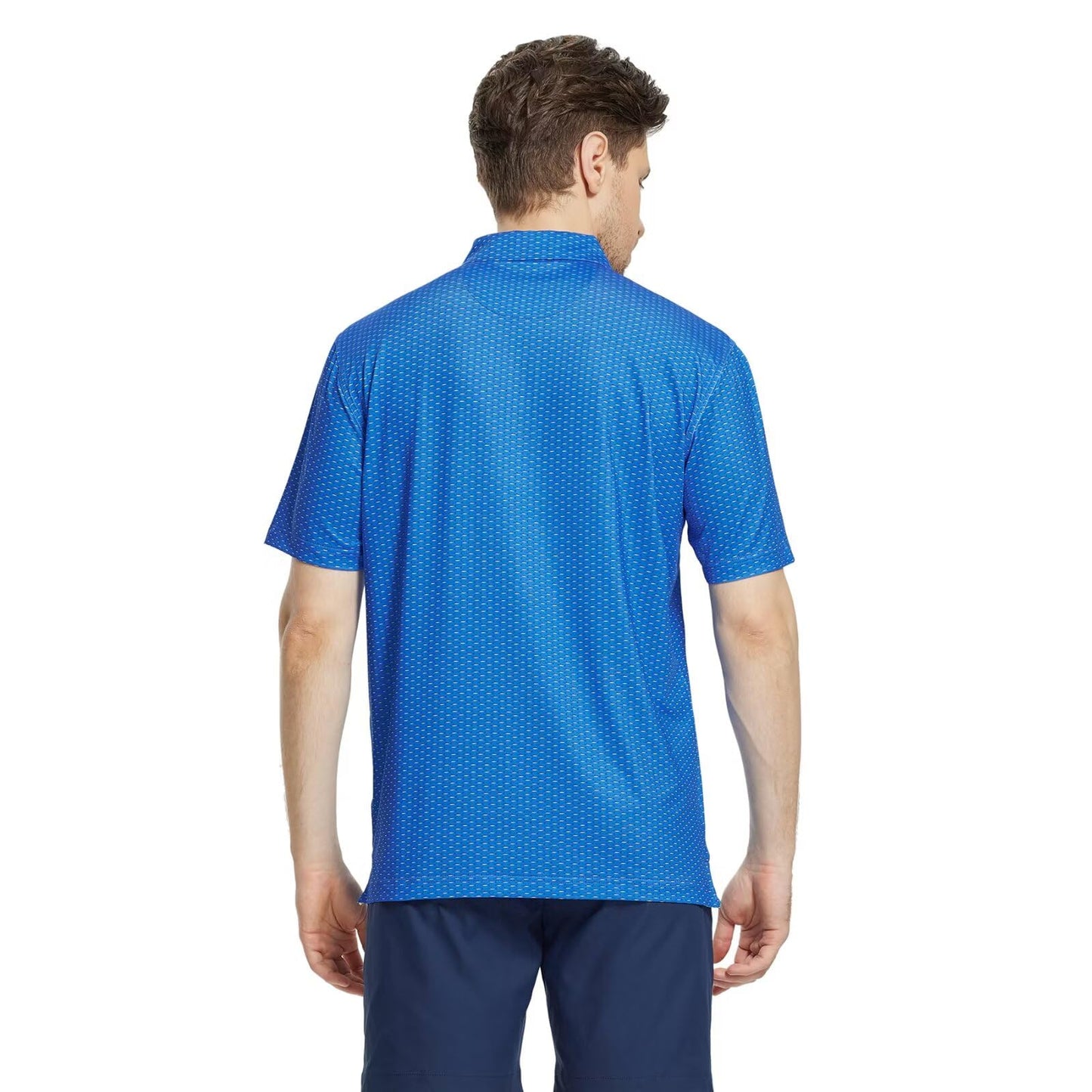 M MAELREG Mens Golf Shirt Short Sleeve Dry Fit Print Moisture Wicking Performance Patterns Collared Polo Shirt
