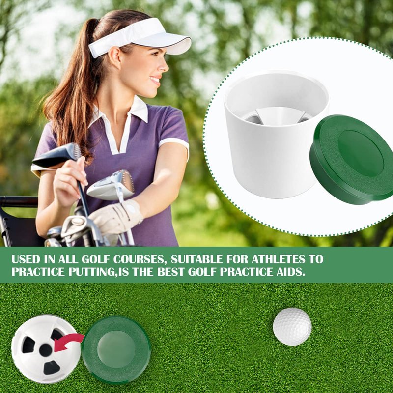 Golf Hole Cups with Golf Hole Cup Cover Golf Practice Set Putting Green Cup and Cover for Yard Garden Backyard Outdoor Activities
