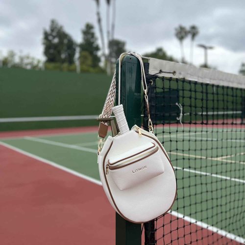 Pickleball Gifts for Women – Paddle Bag, Leather Crossbody with Adjustable Strap & Fence Hook – Stylish Everyday Design