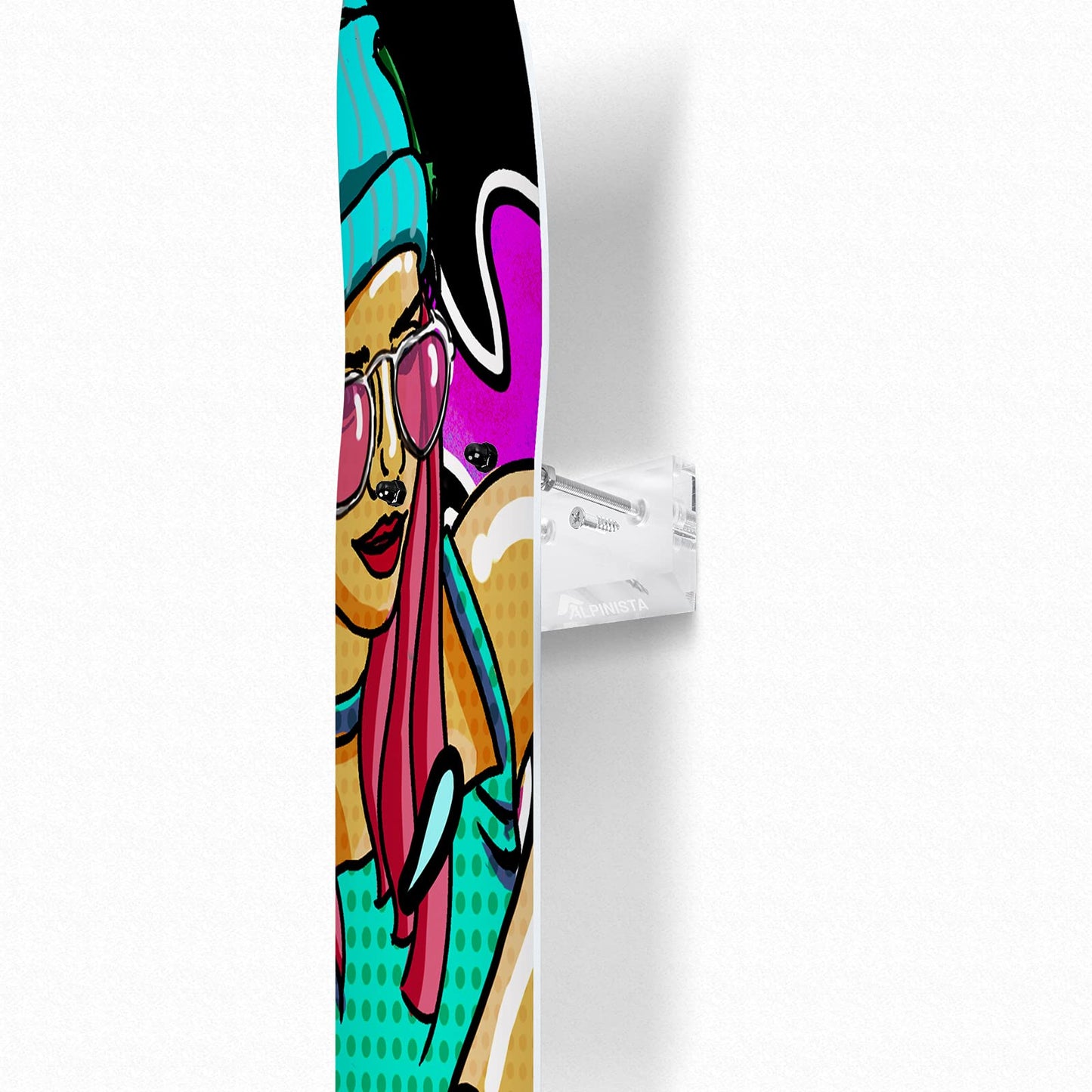 Alpinista Skateboard Wall Mount Horizontal Deck Display Luxury Skate Rack, Transparent, 2 Pack