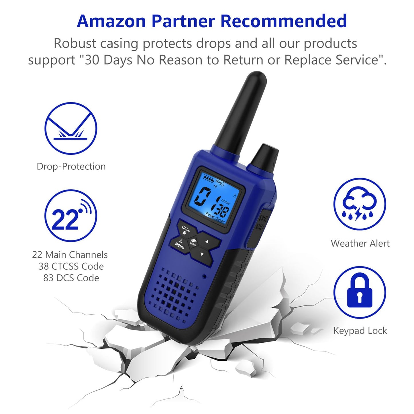 Topsung Walkie Talkies for Adults Long Range Rechargeable with Earpiece NOAA Weather Alert, Multi-purpose 2 Way Radio 6 Pack for Team Work Senior Care Kid Adventure Family Camping Hiking Skiing Cruise