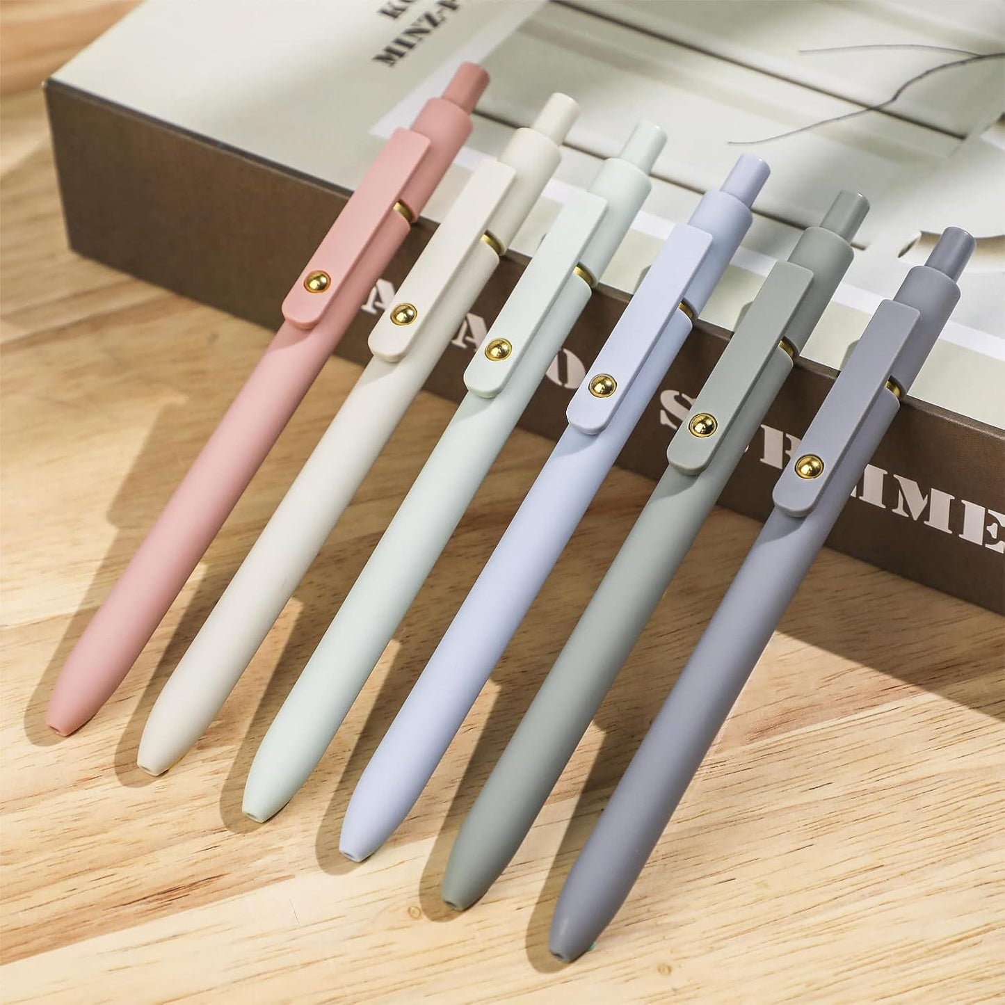 Gel Pens - 6 Pcs 0.5mm Quick Dry Black Ink Fine Point - Smooth Writing Office & School Supplies for Women