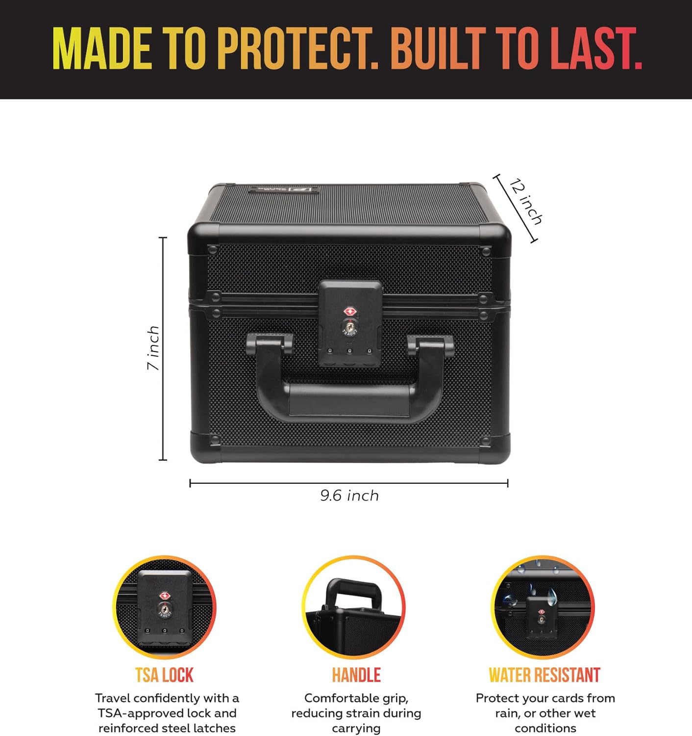 SLAB ARMOR Graded Card Storage Box - 2 Row Case for 80+ PSA Slabs | Black Card Holder