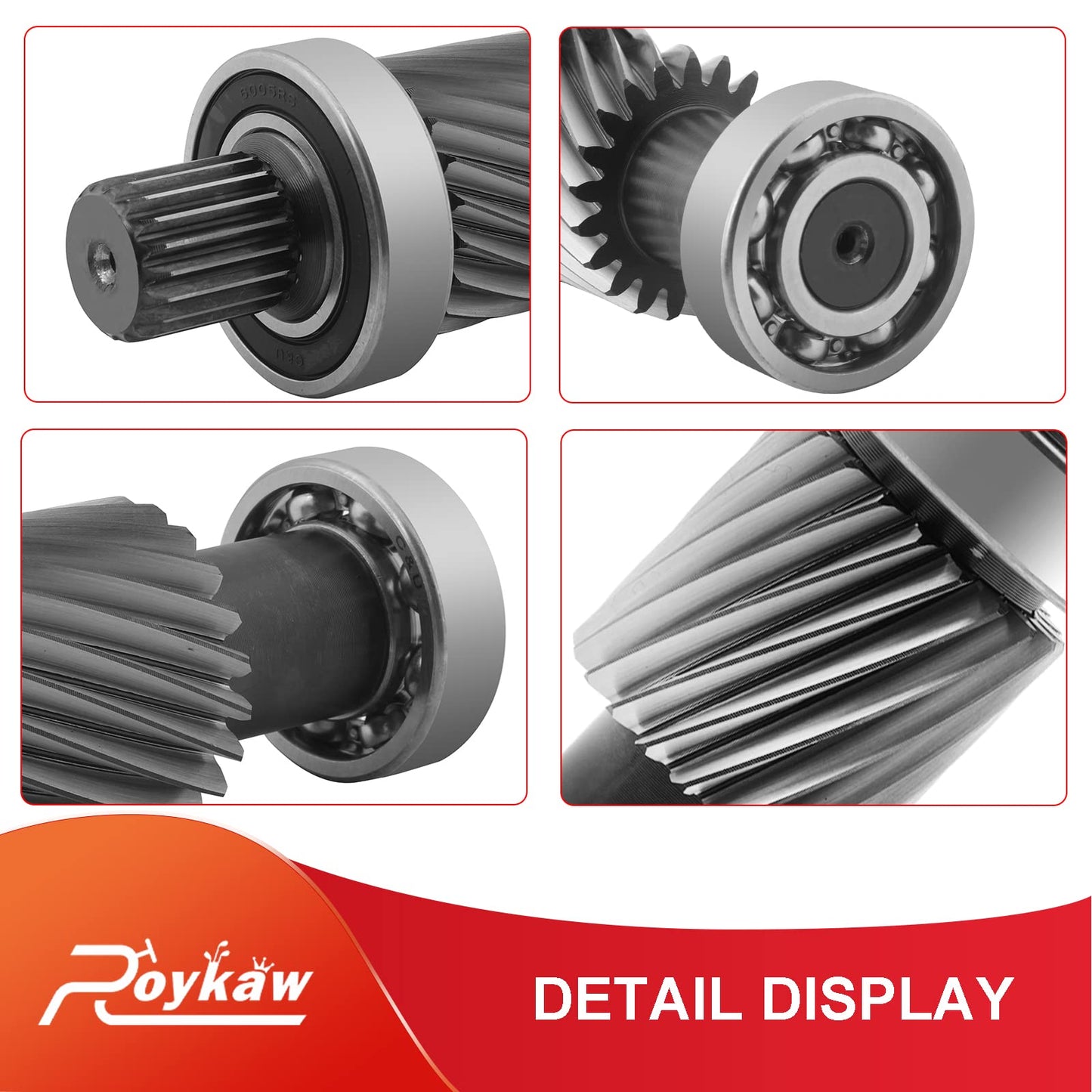 Roykaw Golf Cart Input Shaft Kit Compatible with EZGO 1988-1990 & 1994-up Marathon/Medalist/TXT Electric Golf Cart Models, 19 Splines/21 Tooth, 1.5" Diameter Gear, OEM # 26926G01, 28095G01, 612556