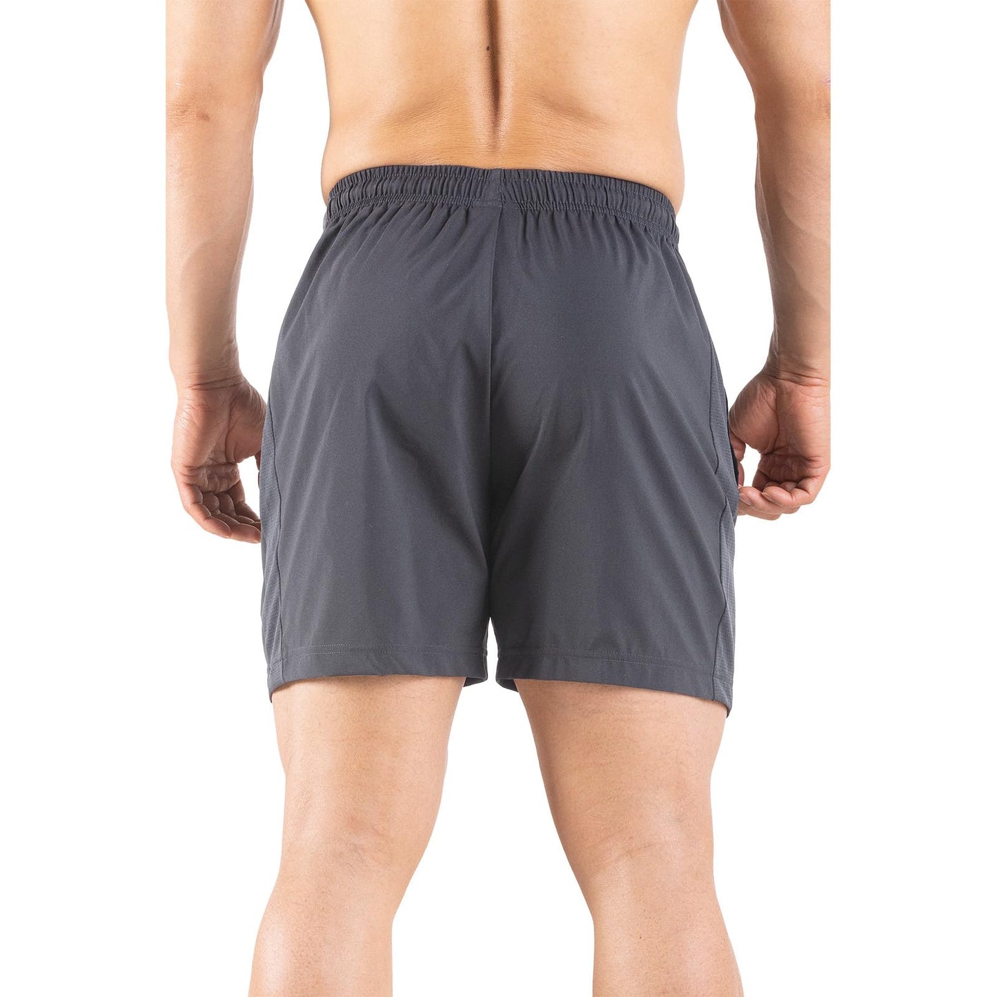 Gaglg Men's 5" Running Shorts 2 Pack Quick Dry Athletic Workout Gym Shorts with Zipper Pockets Dark Grey/Dark Grey,XX-Large