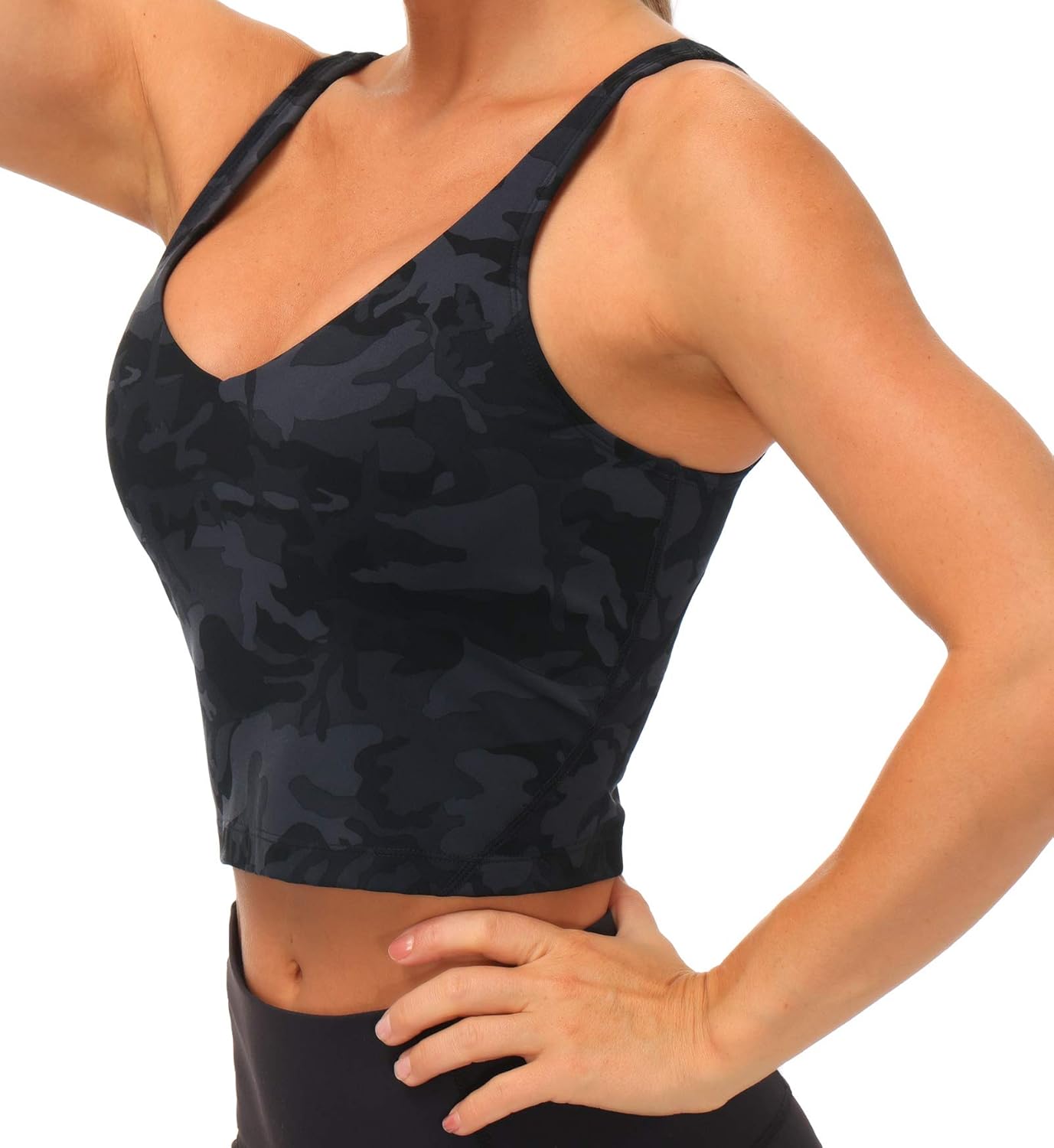 Womens' Sports Bra - Longline Wirefree Padded for Medium Support | Comfortable Fit
