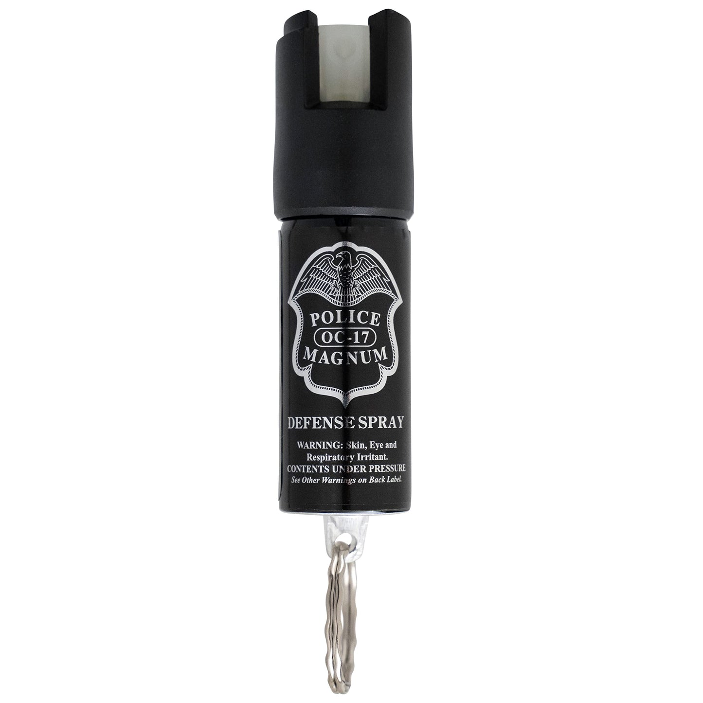 Police Magnum Mini Pepper Spray Self Defense Safety Tool- Strong Built-in Keyring Holder- Small Discreet Canister Case- Made in The USA- 1 Pack 1/2oz Glow in Dark Twist Lock Keyring