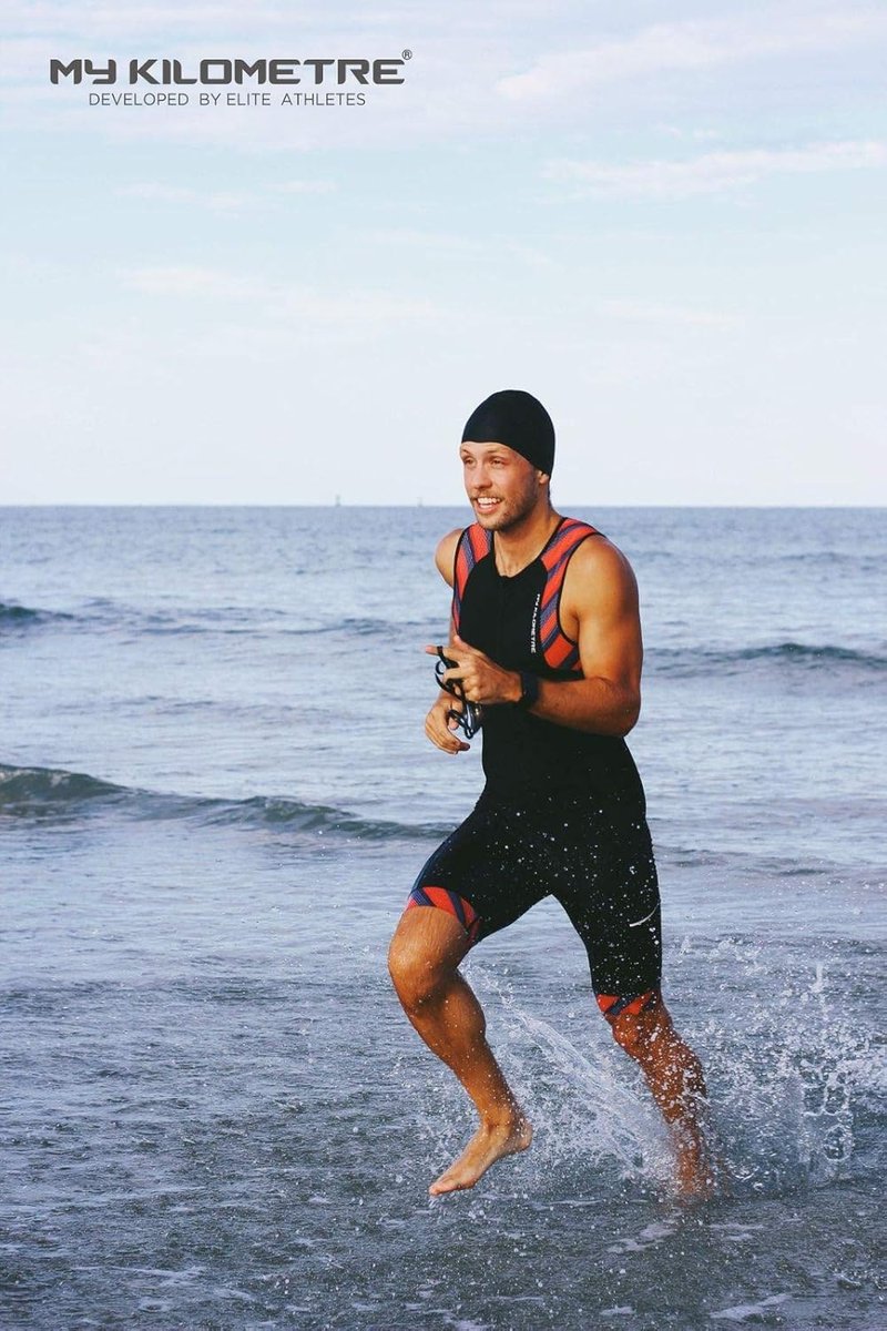 MY KILOMETRE Triathlon Suit for Men - One-Piece Sleeveless Quick-Dry Design with Pockets