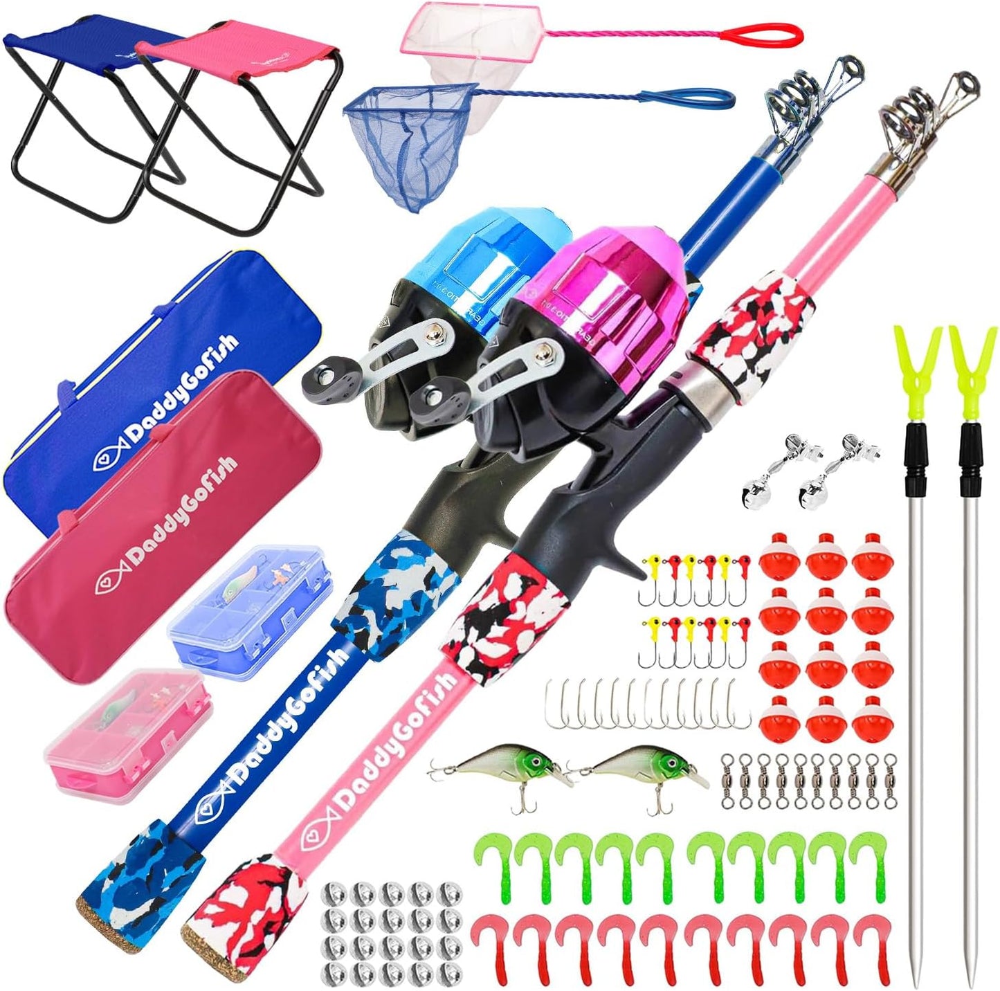Kids Fishing Pole - Rod Reel Combo with Tackle Box - Starter Set for Beginners | Toddler Youth Junior Anglers