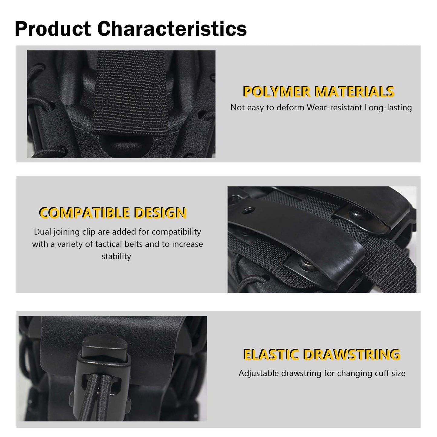 Handcuff Holster, Open Top Handcuffs Case, Cuff Pouch, Cuff Holder. Fit S&W Handcuff/Hinged Handcuffs/Other Cuffs (1 Pcs)