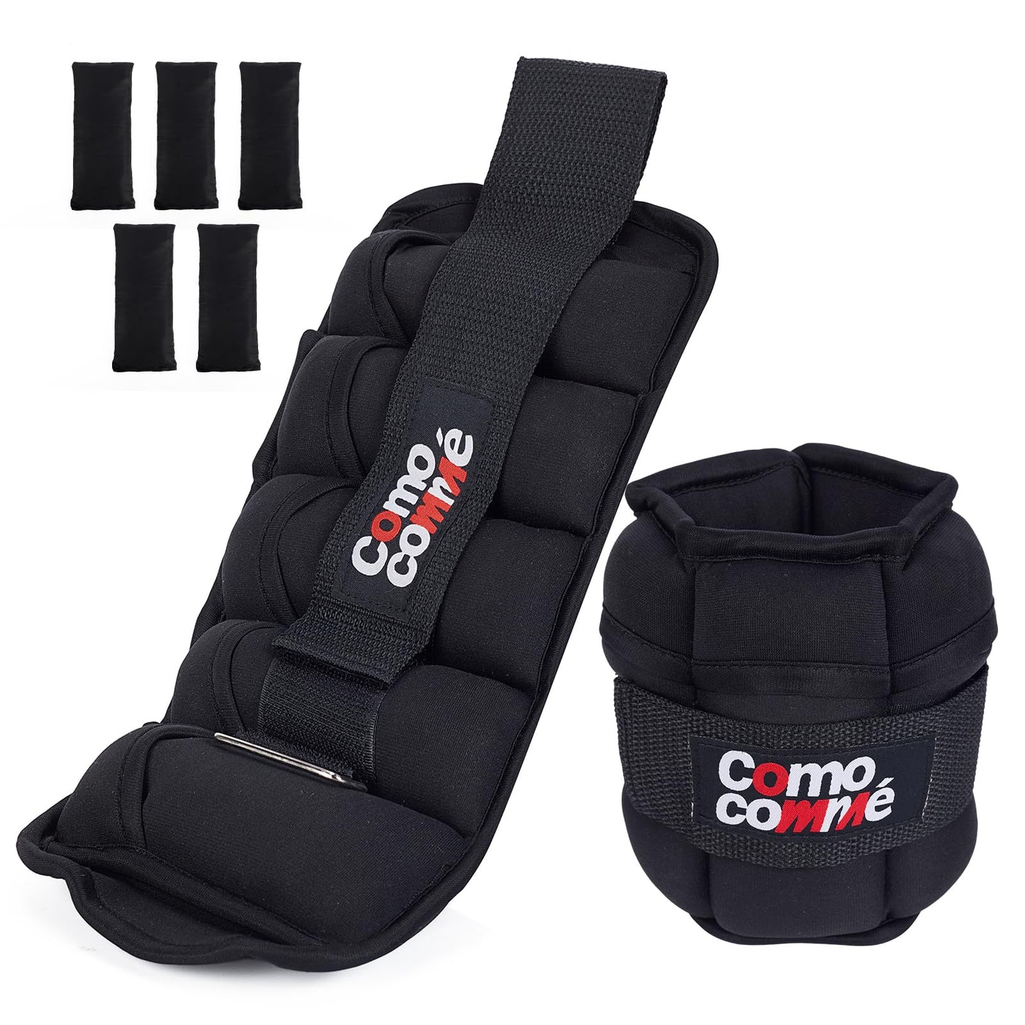 Adjustable Ankle Weights, 5lb 1 Pair Strength Training Wrist Leg Arm Weights for Women, Kids and Men, Weighted Ankle Weight Set with Removable Sandbags for for Gym, Fitness Workout, Running, Lifting