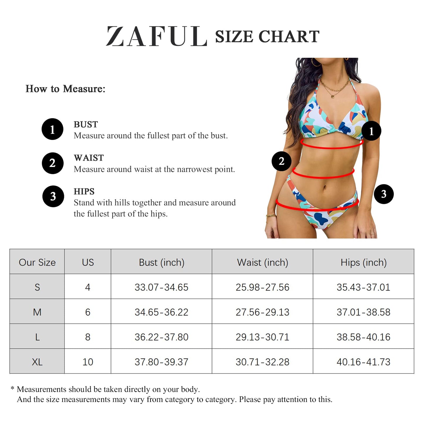 ZAFUL Womens Triangle Bikini Sets High Cut 2 Piece Bathing Suits String Halter Bikini Swimsuits (AMulti XL)