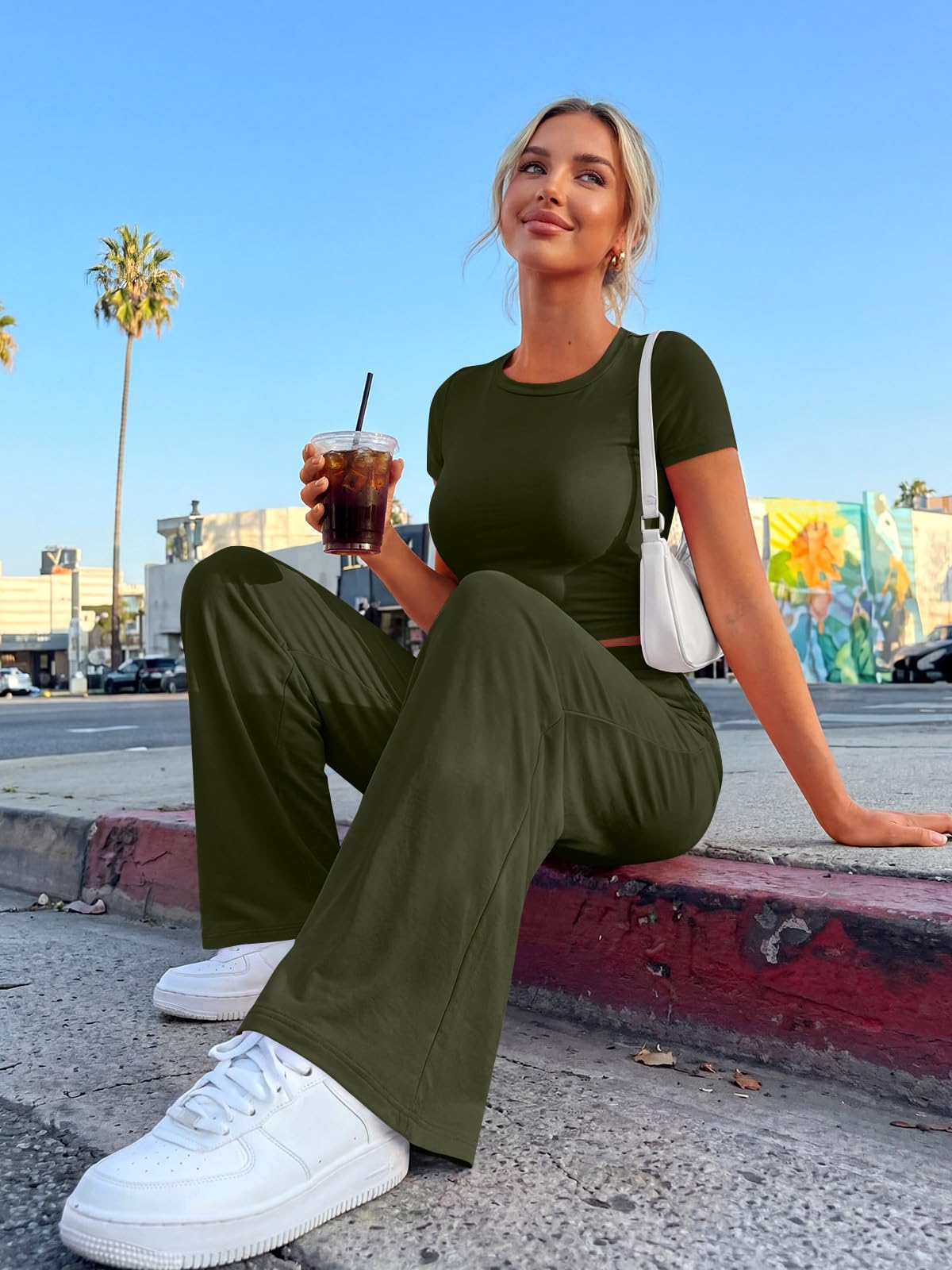 Trendy Queen Womens Petite 2 Two Piece Set 2026 Summer Workout Beach Vacation Cruise Gym Clothes Spring Fashion Lounge Matching School Comfy Airport Travel Outfit Athleisure Clothing