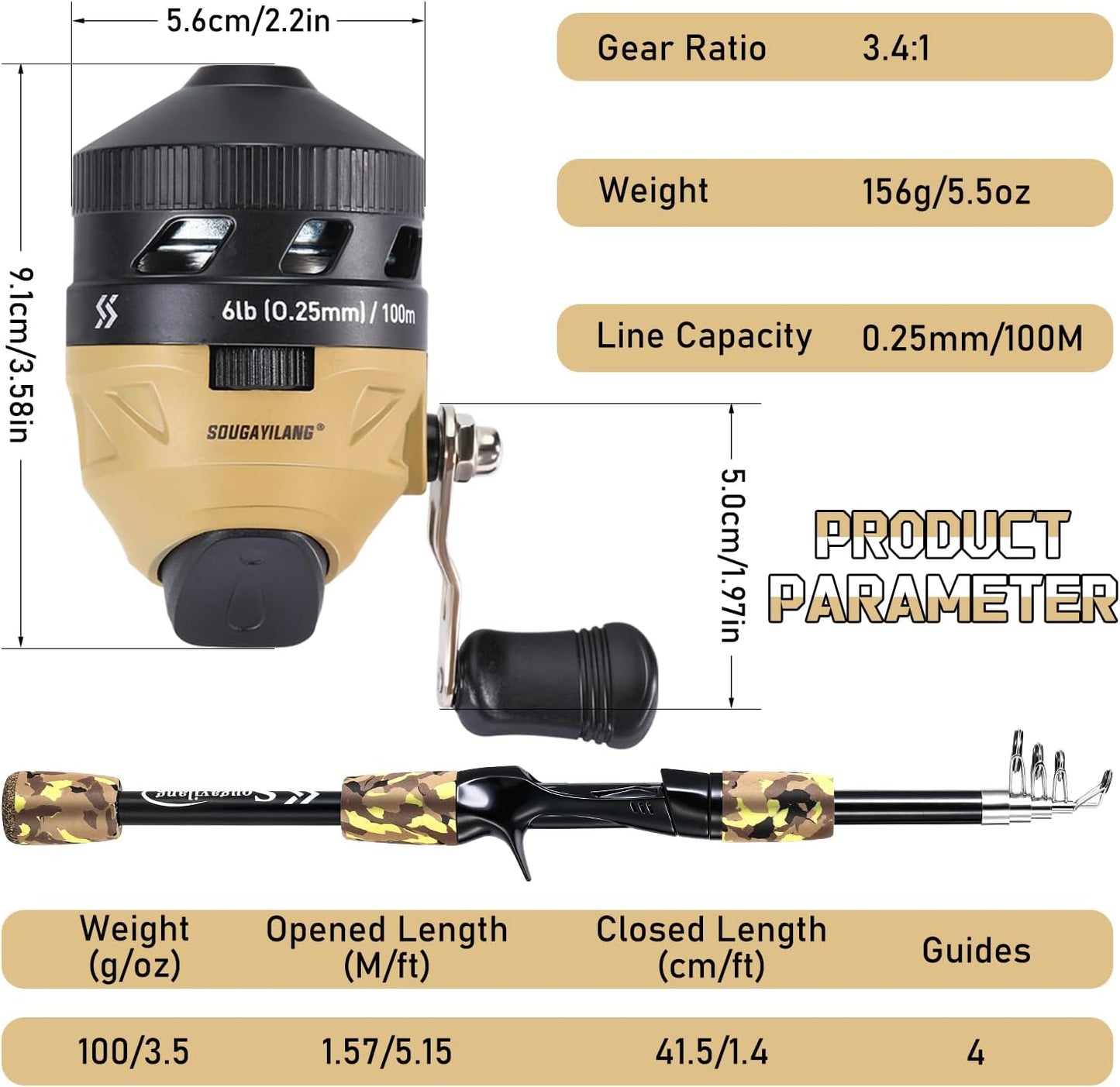 Kids Fishing Rod and Reel Combo - Lightweight Spincast Pole with Tackle Bag & Lures | Perfect Starter Kit for Youth