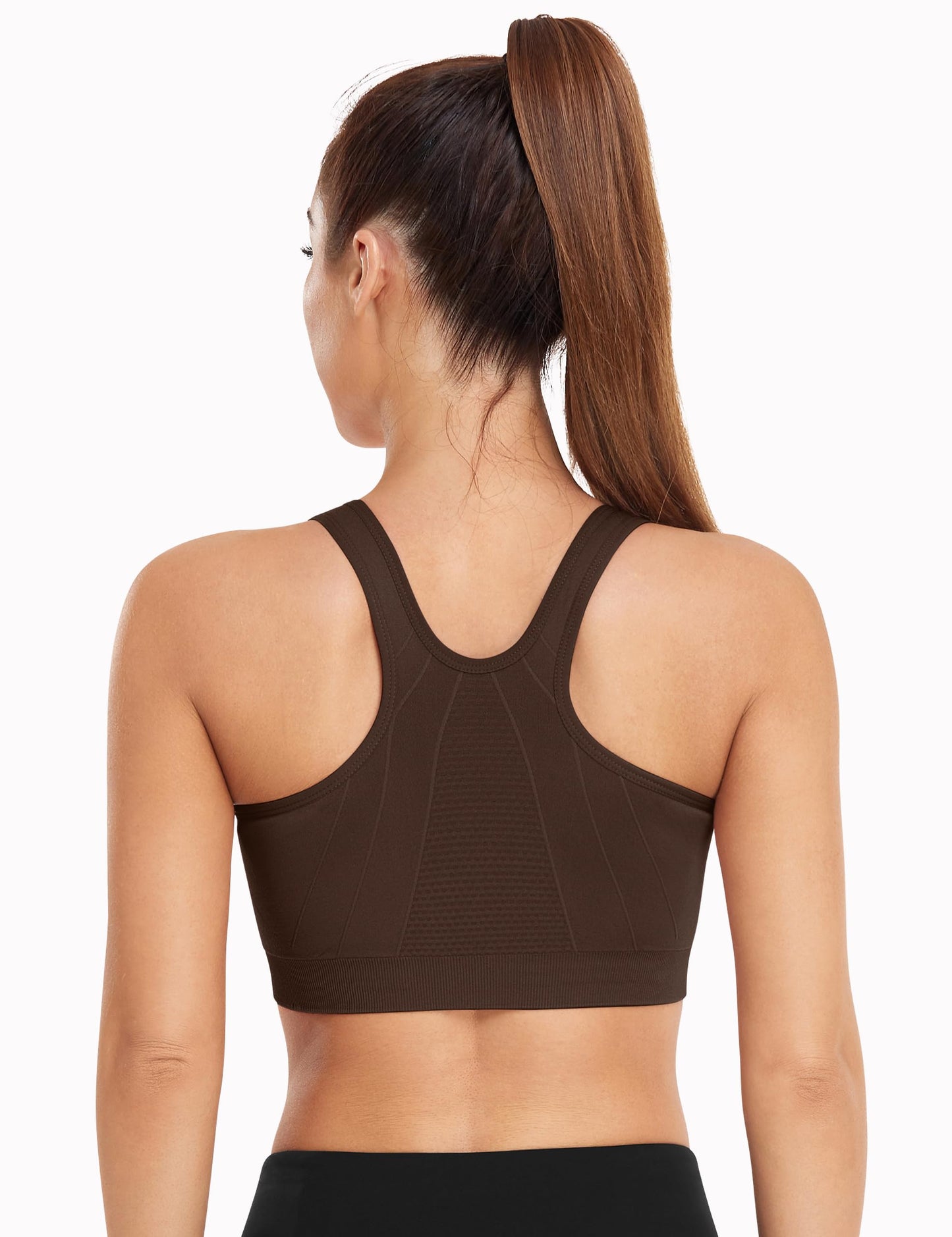 Women's Zip Front Sports Bra Wireless Post-Surgery Bra Active Yoga Sports Bras