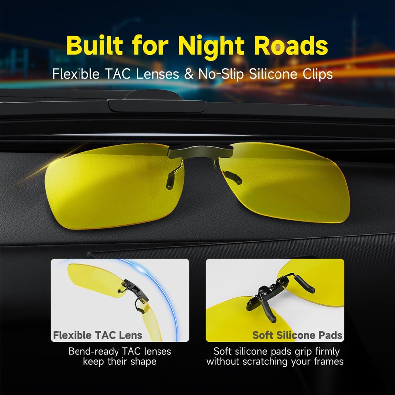 Each Cool Polarized Clip-On Flip-Up Sunglasses for Prescription Glasses – UV400 Protection, Anti-Glare, Metal Alloy Frame, Ideal for Driving, Beach, Golf & Outdoor Sports (Dark Gray Lens-2pack)