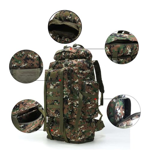W WINTMING Hiking Backpack for Men 70L/100L Camping Backpack Military Rucksack Molle 3 Days Assault Pack for Climbing