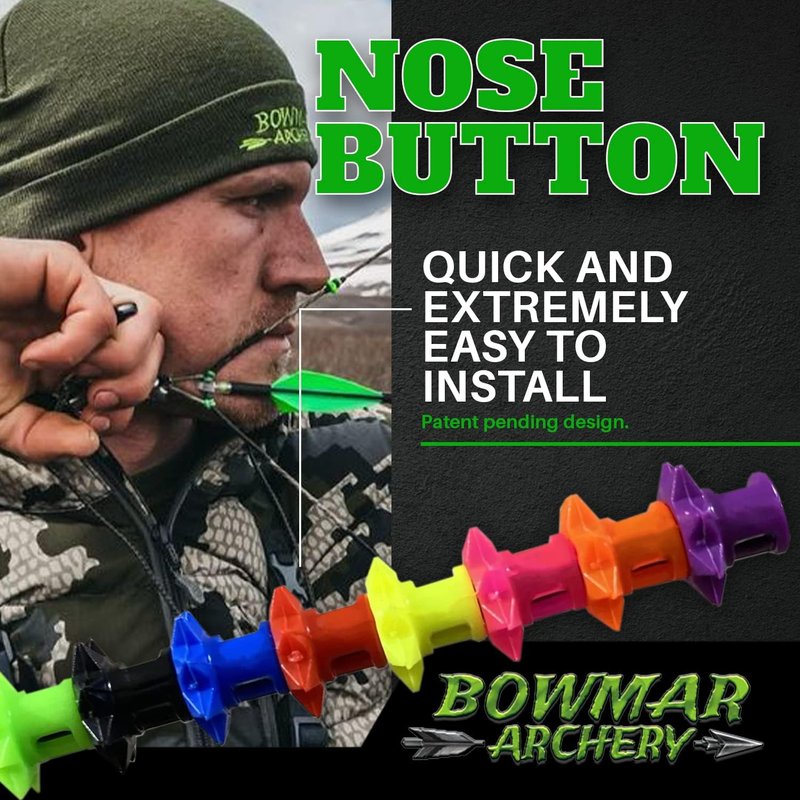 Bowmar Archery Nose Button - Lightweight Design for Consistent Anchor Point | Two Sizes Available