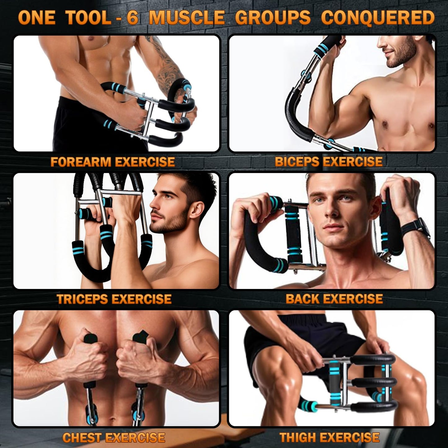 Qxeutm Twister Arm Trainer, Home Chest Workout Equipment, Adjustable Arm Trainer for Men, Home Forearm Strengthener Hand Exercise Equipment, Portable Detachable Upper Body Fitness(120-180lb)