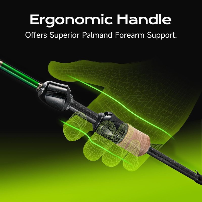 Ultralight Fishing Rod - HANDING M1 BFS 2-Piece Spinning & Baitcaster | 30T Carbon Fiber, AA Cork Handle, Perfect for Trout & Panfish