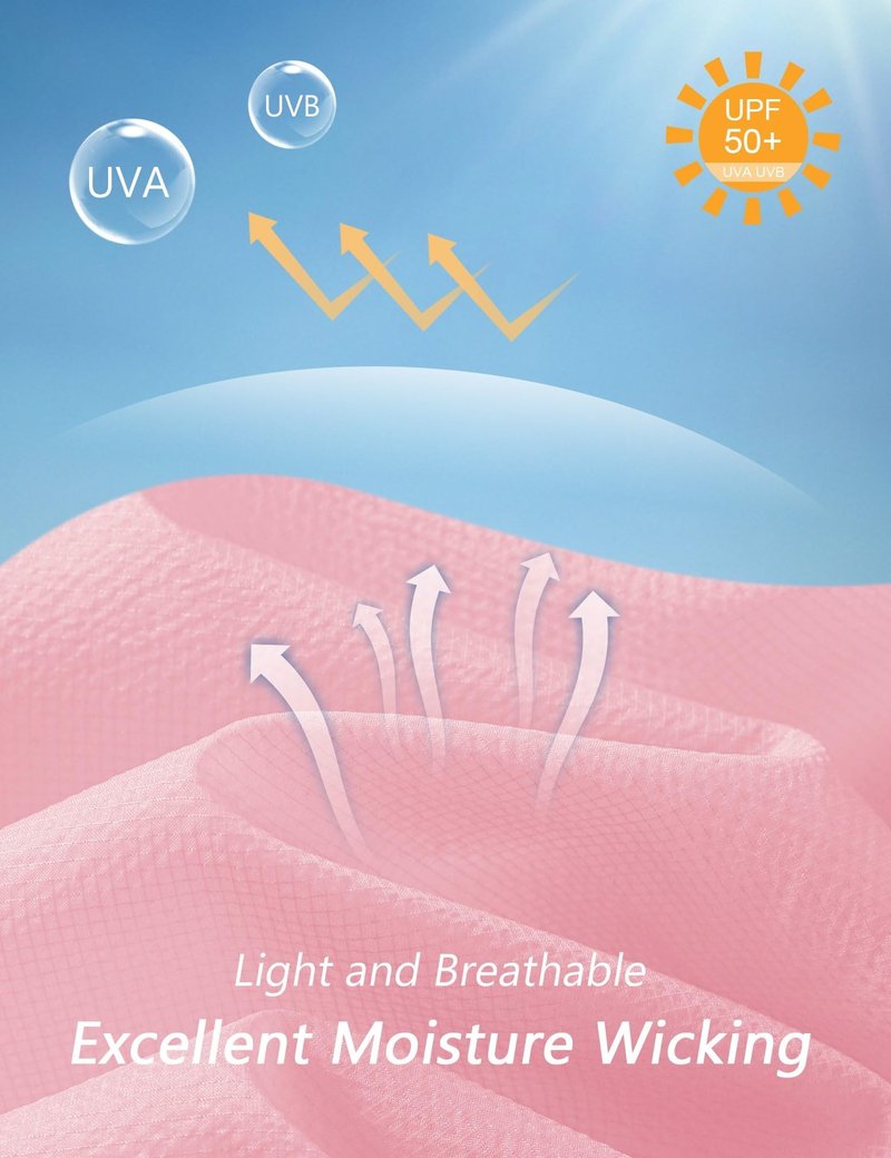 Avoogue UV Jacket Sun Protection for Women Full Zip Jackets Running Cropped Lightweight Pink Lady Jacket Hiking Shirts Pink M