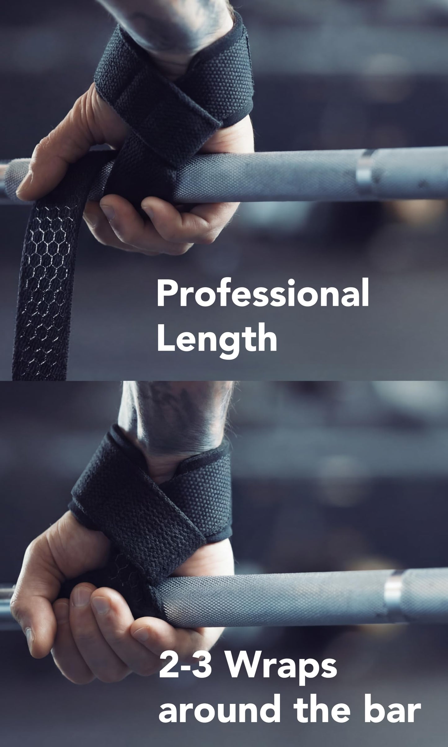 Fitgriff® Lifting Wrist Straps for Weightlifting, Gym, Deadlift, Workout (Made of Premium Cotton & Padded) - Men & Women (Standard, Black (Silicone-Grip))