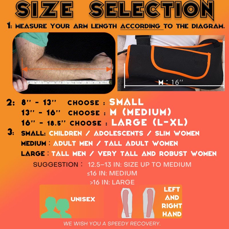 Yaoociy Arm Sling for Women&Men with Enhanced Size Adjustable Sling for Arm Support, Elbow Wrist Left Right Arm Sling with Buckle Design (M)