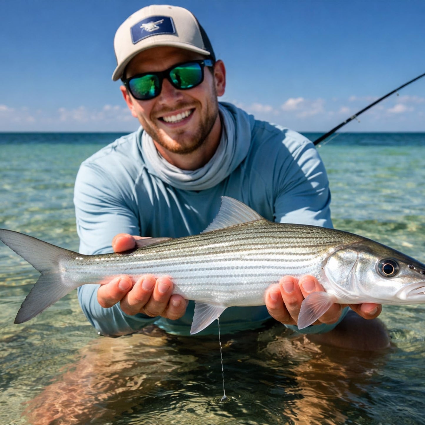SF 10FT 20lb Pre-Tied Loop Saltwater Tapered Leader Fly Fishing Low Visibility High Strength Clear Nylon for Saltwater Bonefish Permit