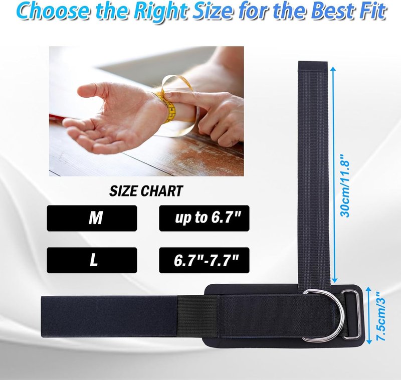 Weight Lifting Straps - Adjustable D-Ring Wrist Cuffs for Gym Training | Perfect for Cable Machines & Strength Workouts