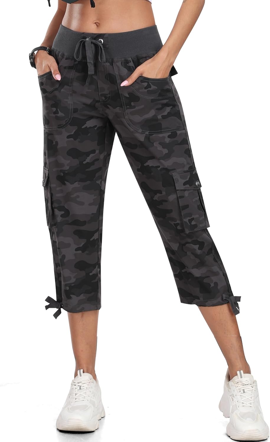Women's Cargo Capris Hiking Pants - Lightweight Quick-Dry Outdoor Athletic Travel | Comfy with Pockets