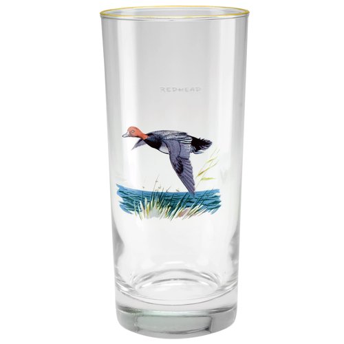 Culver Ned Smith 22k Gold Rim Waterfowl Cooler Glasses, 15-Ounce, Assorted Set of 4