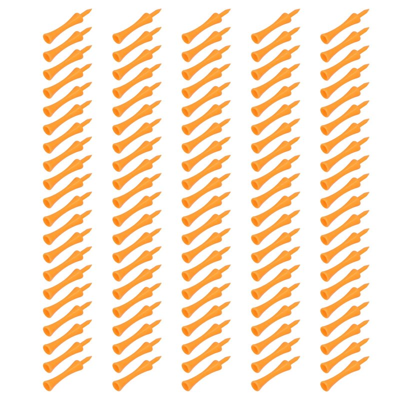 Headerbs 100Pcs 70mm Orange Plastic Tees Set Lightweight Small Portable Trapezoidal Tees for Outdoor Trianing