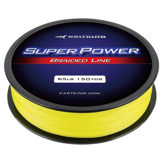 KastKing Superpower Braided Fishing Line, Yellow, 6LB, 150 Yds