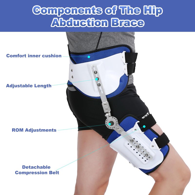JorWystia Hip Abduction Brace, Post Op Joint Protection Stabilizer, Universal Size, Medical Support for Hip Replacements, Sciatica Pain Relief