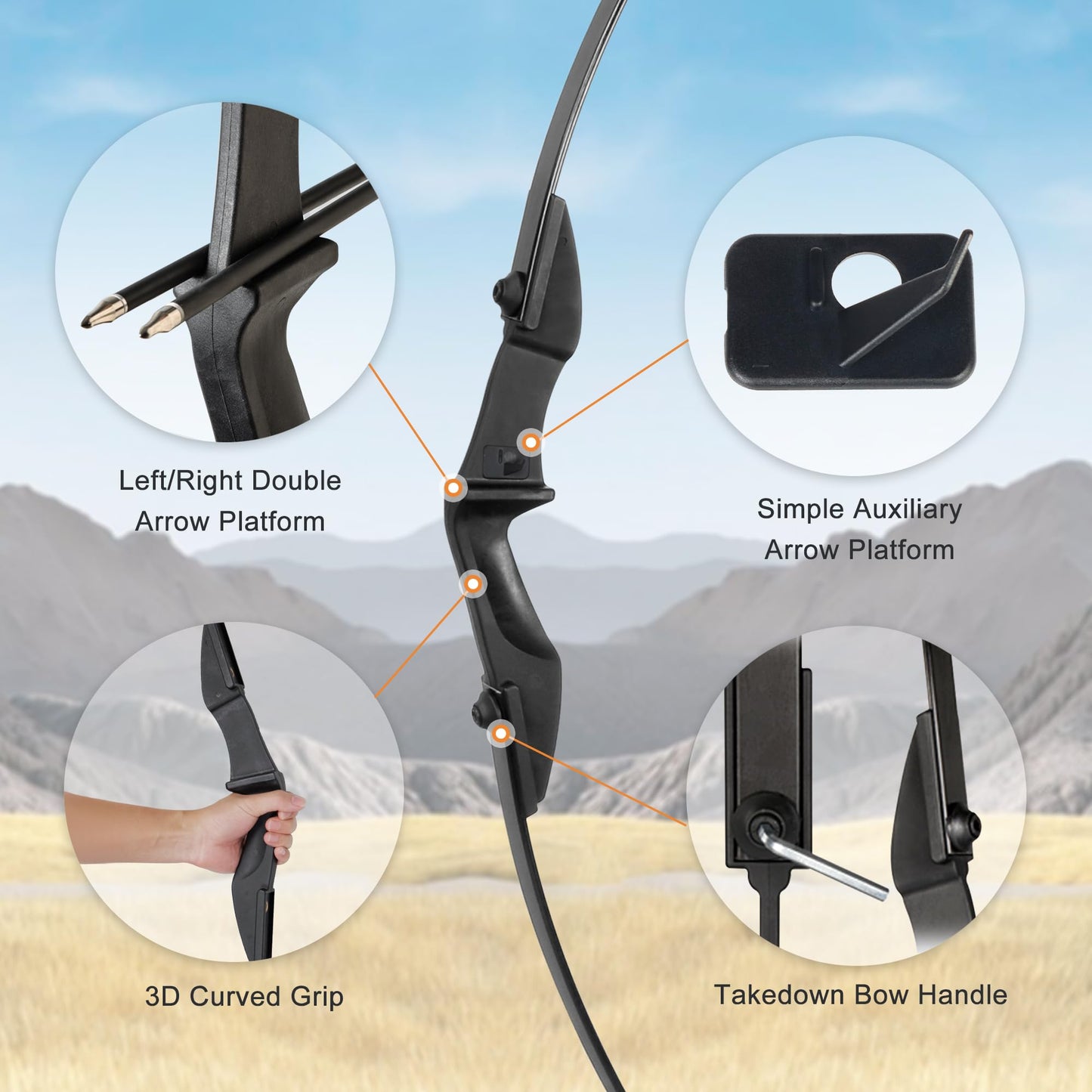 NorthSpoor Recurve Bow and Arrow Set，Takedown Recurve Bows Archery for Adults Left and Right Hands 40lbs Archery Set