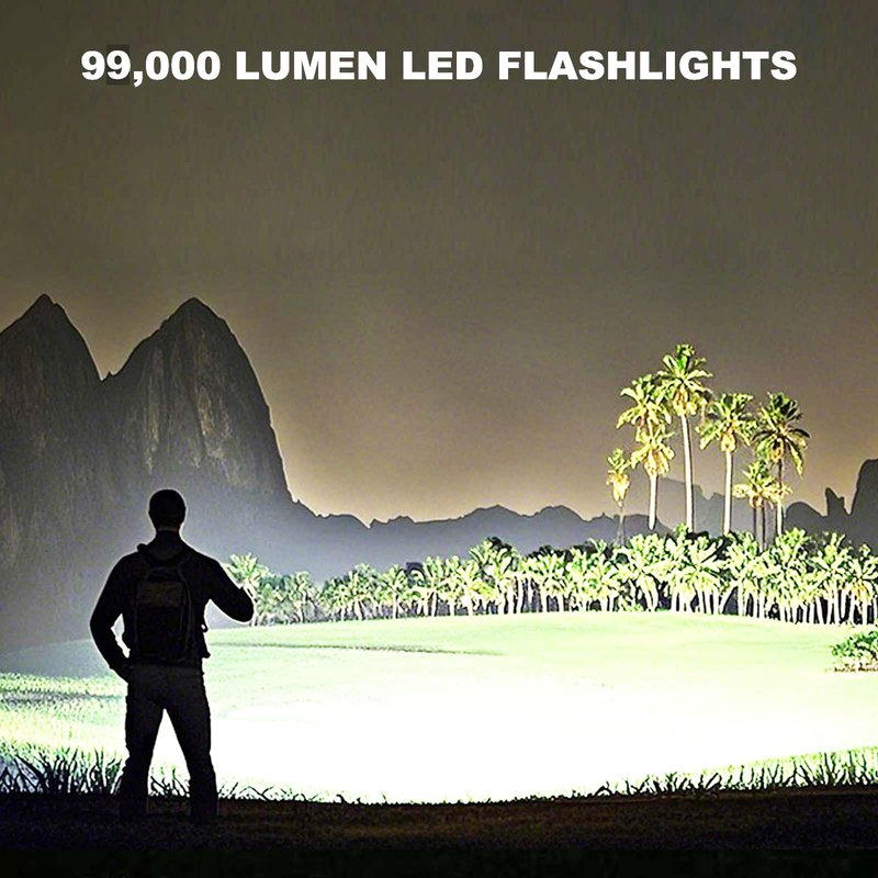 Lylting 4 Pack Rechargeable LED Flashlights High Lumens, 99,000LM Super Bright Flashlight, Adjustable Powerful Flash Light with USB Cable & 5 Modes, Waterproof Handheld Flashlight for Home Camping