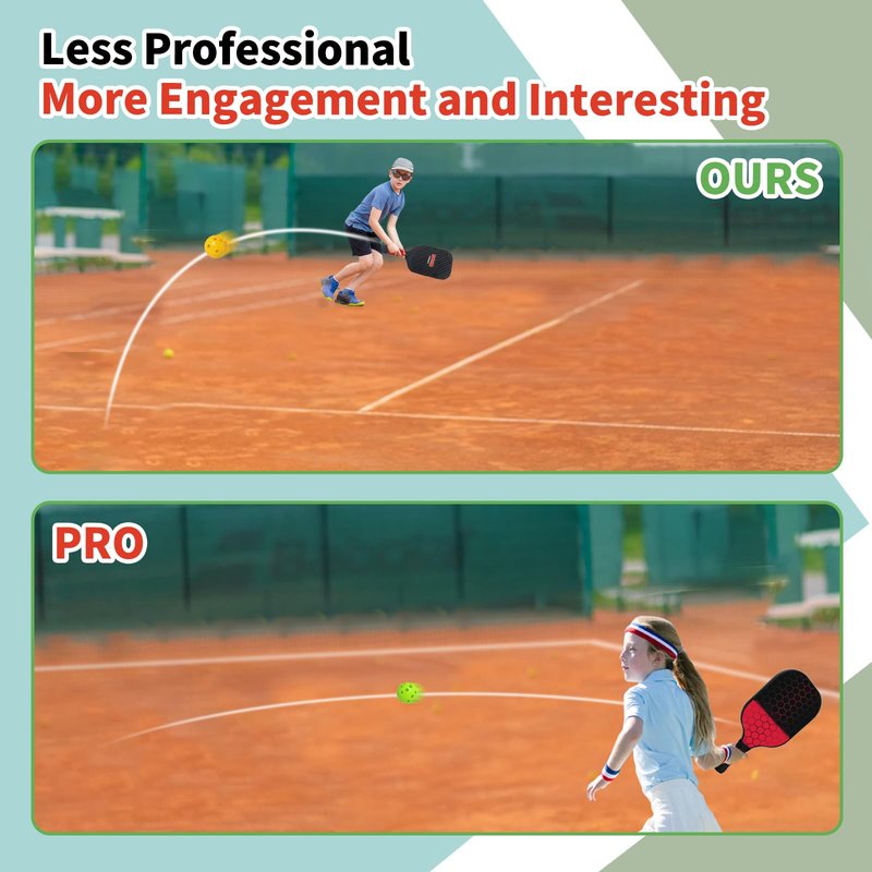 RORLAND Waterproof Pickleball Paddles Set of 2,Fun Play Sport Game for Kids or Adults Beginner,Teenagers Indoor Outdoor Activities (L,157g)