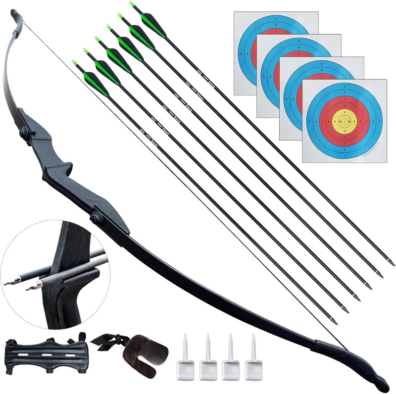 Archery Bow and Arrow Set for Adults & Teens - Takedown Recurve Bow 20-40lbs | Left & Right Handed for Outdoor Practice