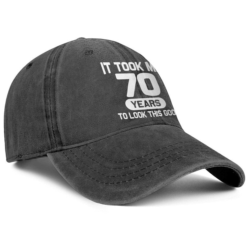 Traqueu 70th Birthday Gifts for Men Women 70 Year Old Birthday Gifts Ideas Decorations It Took Me 70 Years to Look This Good Hat Washed Cotton Hat