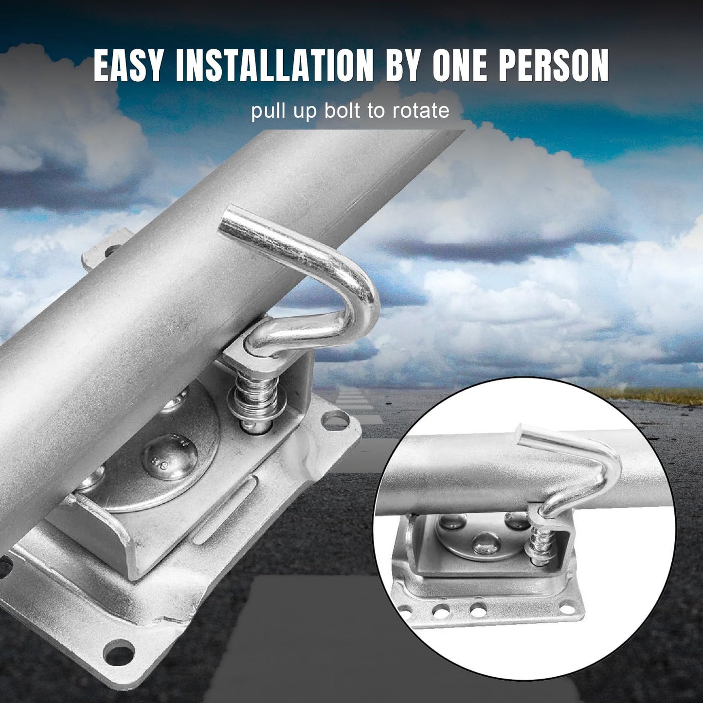 Torin 1000 lbs Trailer Jack with Wheel, Heavy Duty Swivel Boat Trailer Jack Single Whee, 10" Lift, Bolt-on Trailer Tongue Jack for RV Boat ATR39001B, Silver