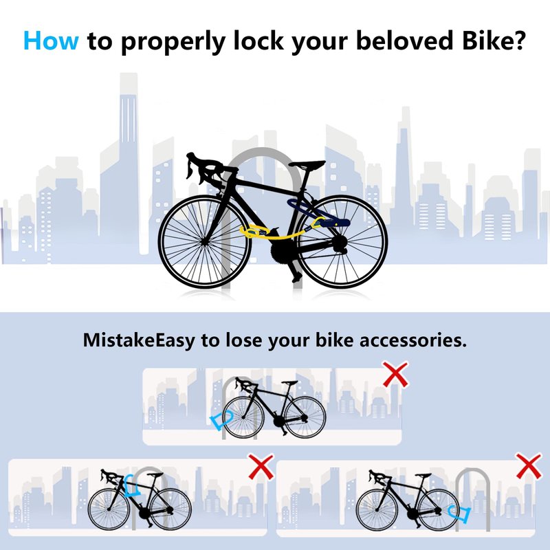 Bike U Lock with 5ft Security Cable 17mm Shackle, Bike Lock with 3 Keys and Mounting Bracket, Bicycle U-Locks Perfect for Road, Mountain, and Electric Bikes,Bicycle Lock